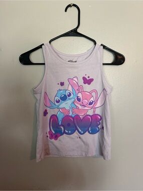 5 for $20! Kids Stitch & Angel Graphic Tank Top - Light Purple